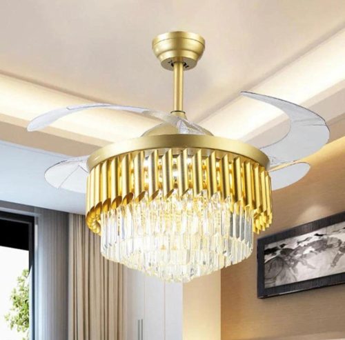 VENTILATEUR DORE CRISTAL